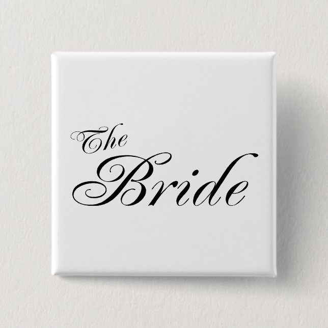 The Bride (Blk) 2 Inch Square Button (Front)