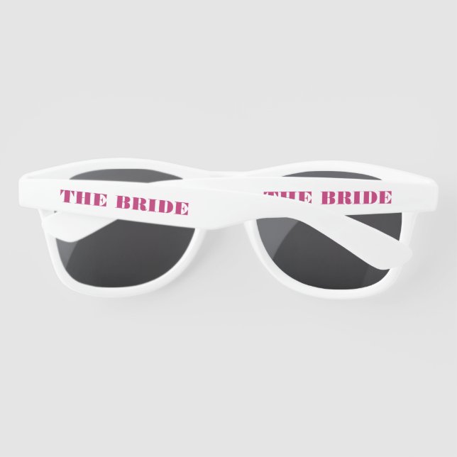 The Bride Bold Pink Bachelorette Sunglasses (Back)
