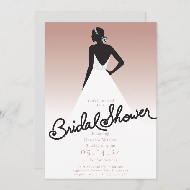 The Bride Bridal Shower Invitation (Front/Back)