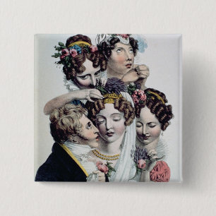 The Bride, c.1820 (litho) 2 Inch Square Button