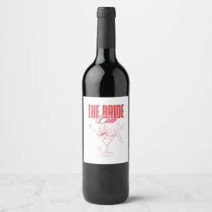 The Bride Club Design Girly Martini Glass Wine Label