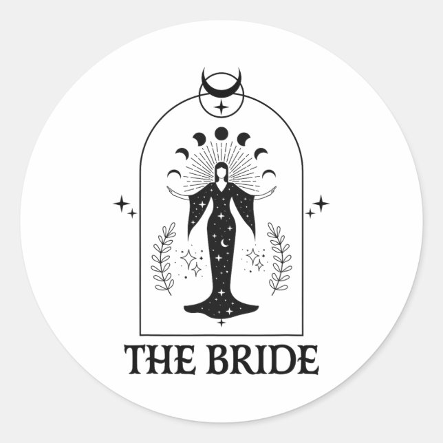 The Bride Coven Gothic Witch Bachelorette Matching Classic Round Sticker (Front)