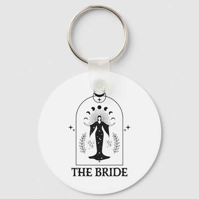 The Bride Coven Gothic Witch Bachelorette Matching Keychain (Front)