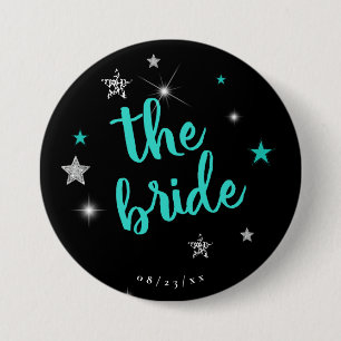 The Bride Disco Bachelorette Teal ID925  3 Inch Round Button