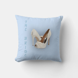 The Bride Heels Blue Throw Pillow