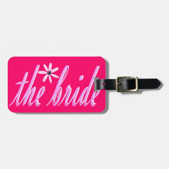 the bride in pink luggage tag (Front Horizontal)