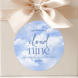 The Bride Is On Cloud Nine Bachelorette Party Classic Round Sticker