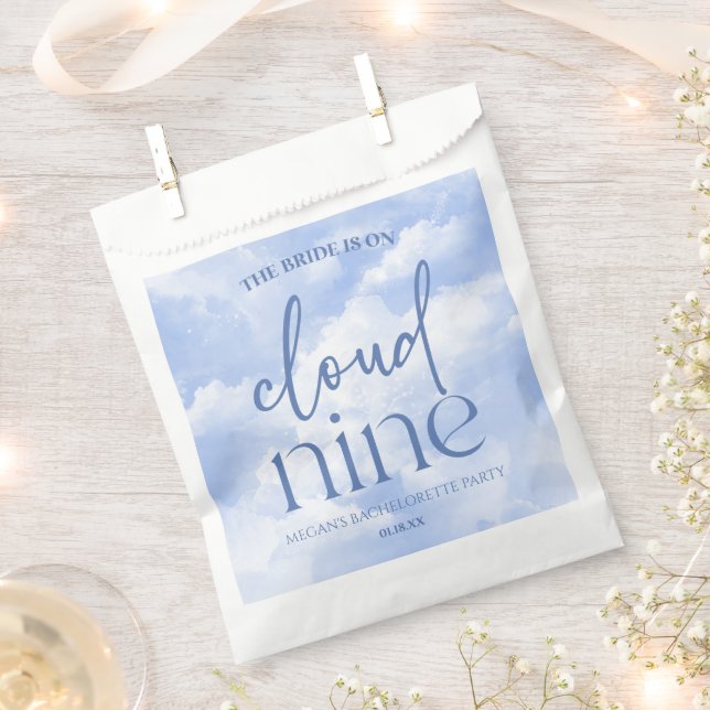 The Bride Is On Cloud Nine Bachelorette Party Favour Bag (Clipped)