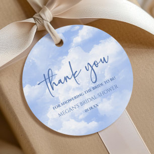 The Bride Is On Cloud Nine Blue Bachelorette Party Favour Tags