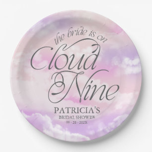 The Bride Is On Cloud Nine Bridal Shower Paper Plate