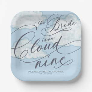 The Bride Is On Cloud Nine Bridal Shower Paper Plate