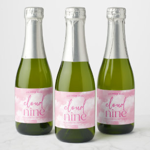 The Bride Is On Cloud Nine Pink Bachelorette Party Sparkling Wine Label
