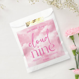 The Bride Is On Cloud Nine Pink Bridal Shower Favour Bag