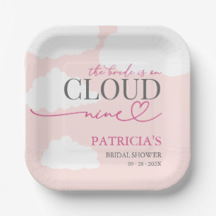 The Bride Is On Cloud Nine Welcome Sign Paper Plate