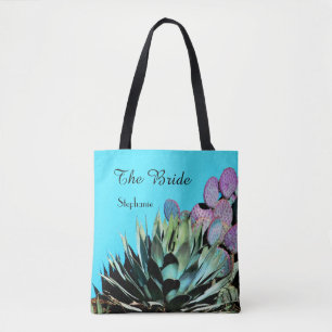 The Bride Personalized Tote, Agave & Cactus Tote Bag