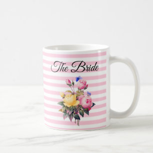 The Bride Pink Rose Bouquet Personalized  Mug