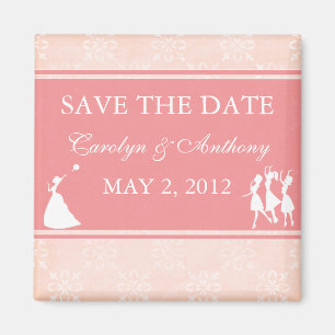 The Bride Rose Pink SAVE THE DATE Magnet