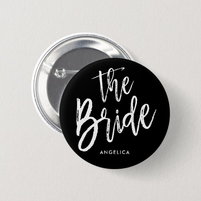 The Bride | Script Style Custom Wedding 2 Inch Round Button (Front & Back)