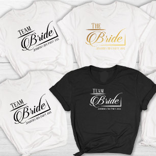 The Bride Team Bride Hen Party Name Year T-Shirt