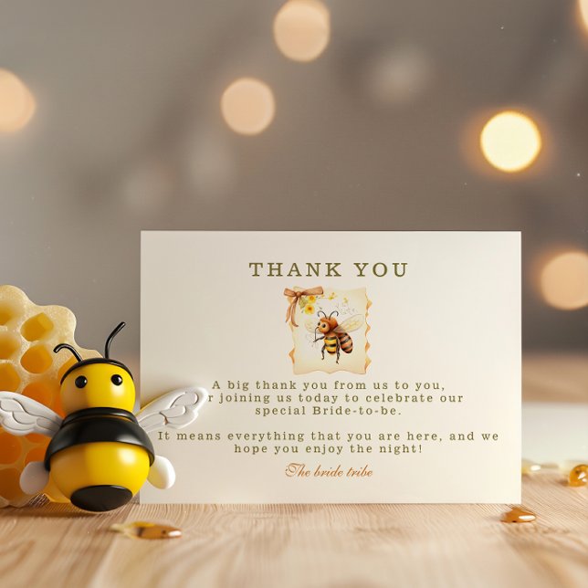 The bride to bee wildflower honey shower thank you card (Creator Uploaded)