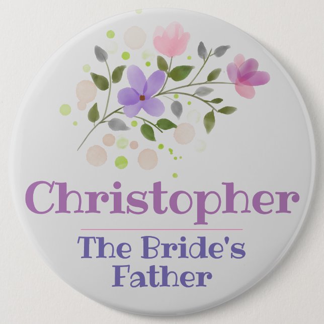 The Bride's Father Button Badge (Front)