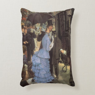The Bridesmaid (aka The Traveller) by James Tissot Accent Pillow