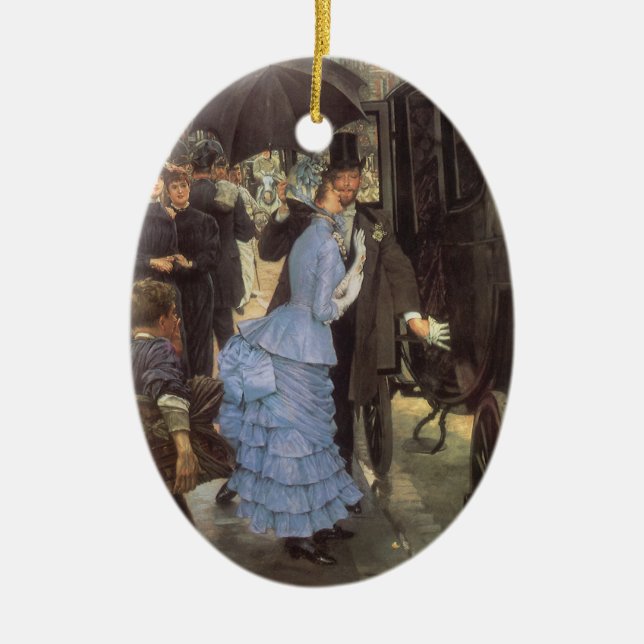 The Bridesmaid (aka The Traveller) by James Tissot Ceramic Ornament (Front)