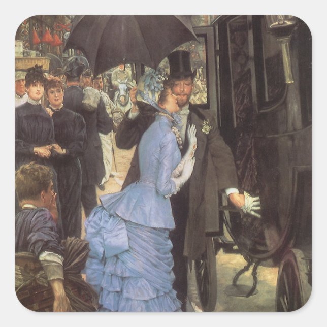 The Bridesmaid (aka The Traveller) by James Tissot Square Sticker (Front)