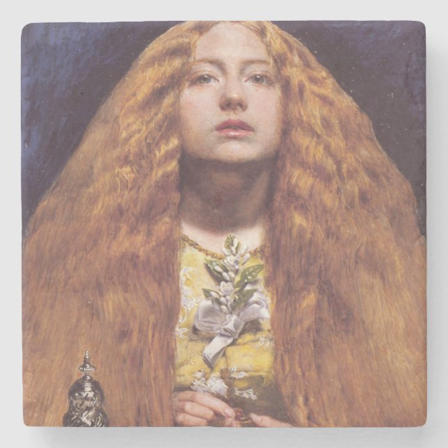 The Bridesmaid (by John Everett Millais) Stone Coaster (Front)