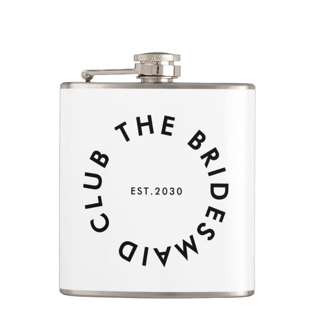 The Bridesmaid Club Bachelorette Hip Flask (Front)