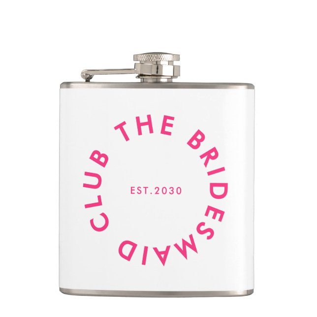 The Bridesmaid Club Bachelorette Hip Flask (Front)