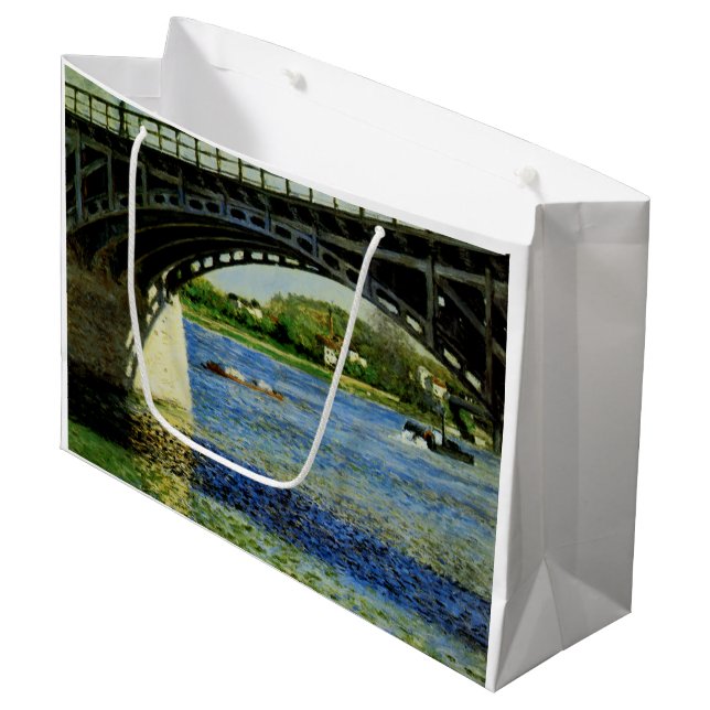 The Bridge at Argenteuil and the Seine Large Gift Bag (Front Angled)