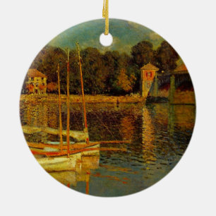 The Bridge at Argenteuil by Claude Monet Ceramic Ornament