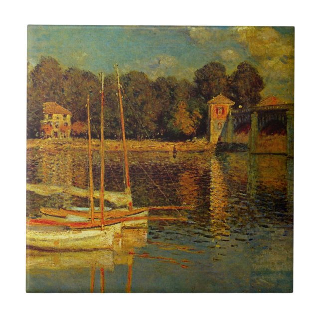 The Bridge at Argenteuil by Claude Monet Tile (Front)