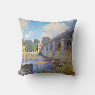 The Bridge at Argenteuil, Monet Throw Pillow
