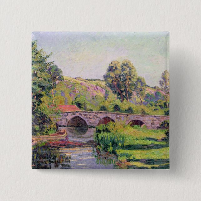 The Bridge at Boigneville, c.1894 2 Inch Square Button (Front)