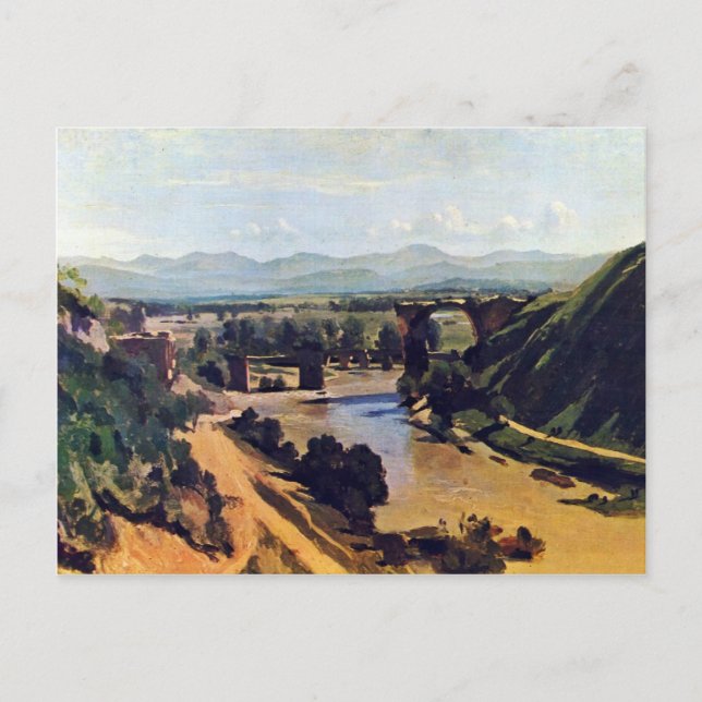 The Bridge At Narni By Corot Jean-Baptiste-Camille Postcard (Front)