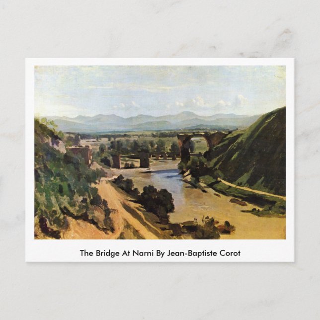 The Bridge At Narni By Jean-Baptiste Corot Postcard (Front)
