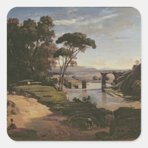 The Bridge at Narni, c.1826-27 Square Sticker
