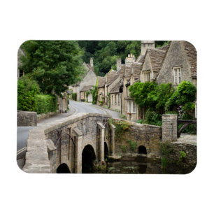 The bridge in Castle Combe, UK rectangle magnet