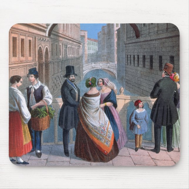 The Bridge of Sighs, Venice, engraved by Brizeghel Mouse Pad (Front)