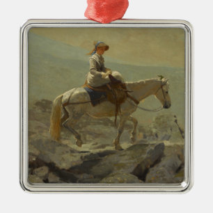 The Bridle Path, White Mountains (Winslow Homer) Metal Ornament