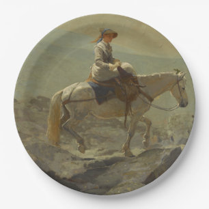 The Bridle Path, White Mountains (Winslow Homer) Paper Plate