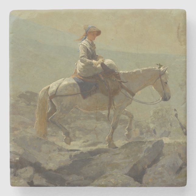 The Bridle Path, White Mountains (Winslow Homer) Stone Coaster (Front)