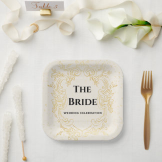 The Brie - Gold  vintage frame paper plate