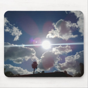 The Bright Sun Shining Through the Silver Clouds Mouse Pad