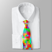 The Brightest Most Colourful Pixel Pattern Tie (Tied)