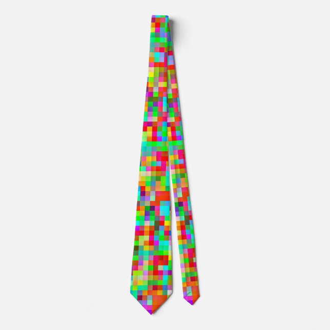 The Brightest Most Colourful Pixel Pattern Tie (Front)