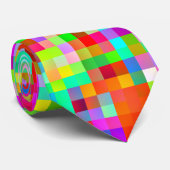The Brightest Most Colourful Pixel Pattern Tie (Rolled)