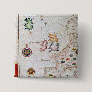 The British Isles, Iberia and Northwest Africa 2 Inch Square Button